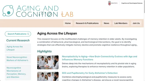 Screenshot of Aging and Cognition Lab’s project