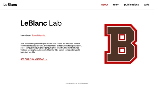 Screenshot of LeBlanc Lab’s project